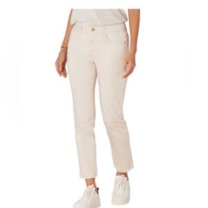 GUC Democracy High Rise Straight Women's Cream Jeans.  Frayed hem.  Sz 12.